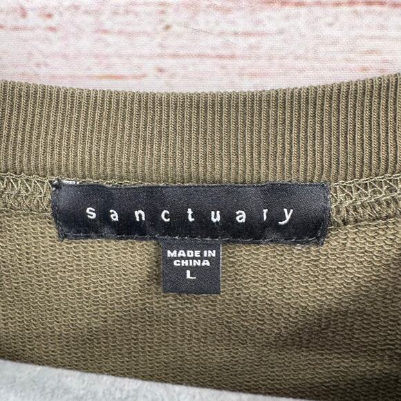 Sanctuary Camouflage Oversized Boxy Sweatshirt Womens Large Green Camo - Picture 8 of 13